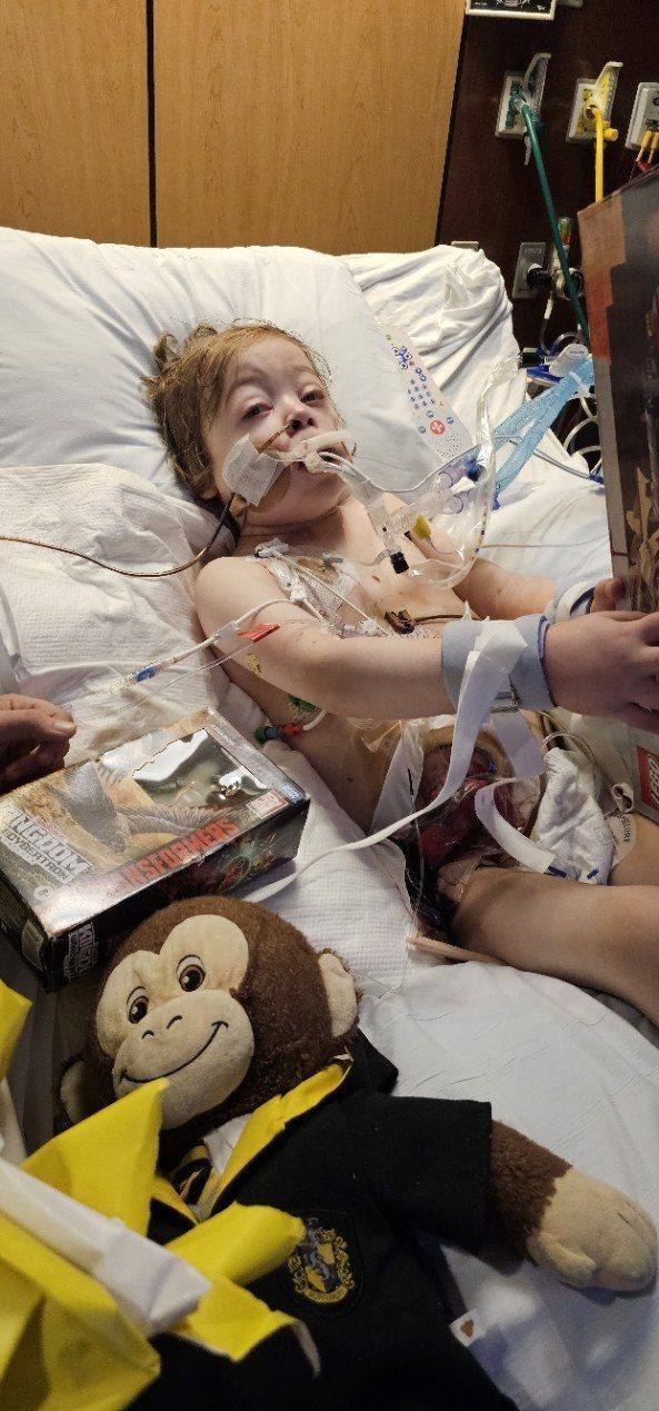 Aidenn on a ventilator during the hardest days